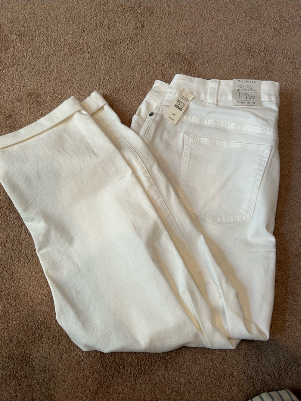 Talbots White Boyfriend Jeans